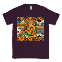 Plum sunflower gemstone leopard cowhide horseshoe Classic Tee - Artiststas