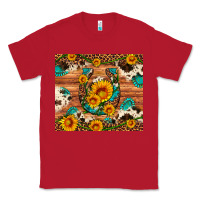 Red sunflower gemstone leopard cowhide horseshoe Classic Tee - Artiststas