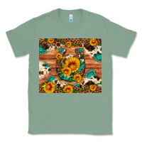 Sage sunflower gemstone leopard cowhide horseshoe Classic Tee - Artiststas