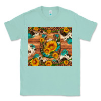 Seafoam sunflower gemstone leopard cowhide horseshoe Classic Tee - Artiststas