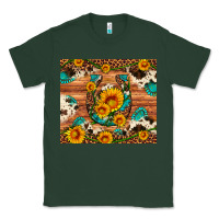 Sports Green sunflower gemstone leopard cowhide horseshoe Classic Tee - Artiststas