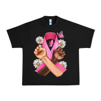Black Breast Cancer Fist Daisy Butterfly Urban Heavy Tee - Artiststas