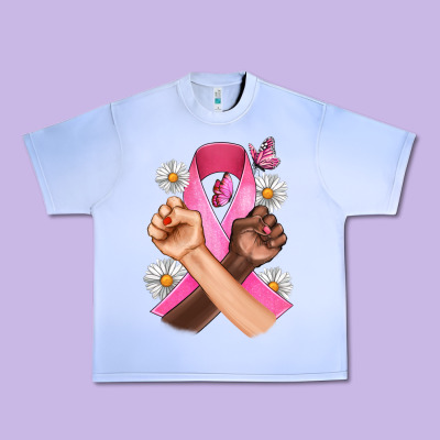 Breast Cancer Fist Daisy Butterfly Urban Heavy Tee Designed By Artiststas