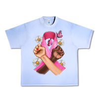 Grape Ice Breast Cancer Fist Daisy Butterfly Urban Heavy Tee - Artiststas
