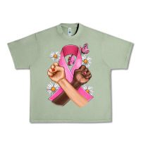 Oil Green Breast Cancer Fist Daisy Butterfly Urban Heavy Tee - Artiststas