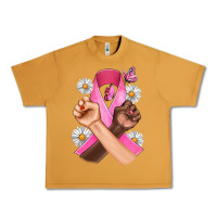 Peanut Butter Breast Cancer Fist Daisy Butterfly Urban Heavy Tee - Artiststas