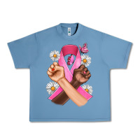 Pebble Blue Breast Cancer Fist Daisy Butterfly Urban Heavy Tee - Artiststas