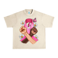 Sandshell Breast Cancer Fist Daisy Butterfly Urban Heavy Tee - Artiststas