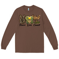 Chestnut peace love camel Long Sleeve Tee - LillyAllenDesigns
