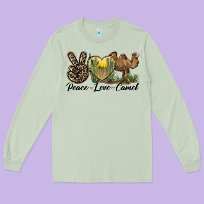 Peace Love Camel Long Sleeve Tee Designed By Lillyallendesigns
