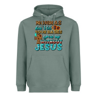 Sage Mommas Don't Let Your Babies Grow  Up Without Jesus Heavyweight Hoodie - BundleAndBundleShop
