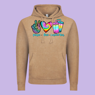 Peace Love Loaded Tea Vintage Hoodie Designed By Jahusdesignshop