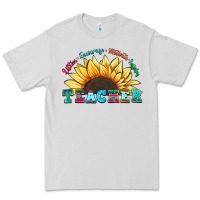 Dove Grey teacher sunflower listen encourage motivate inspir Premium Tee - Zillion Design Studio