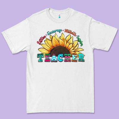 Teacher Sunflower Listen Encourage Motivate Inspir Premium Tee Designed By Zillion Design Studio