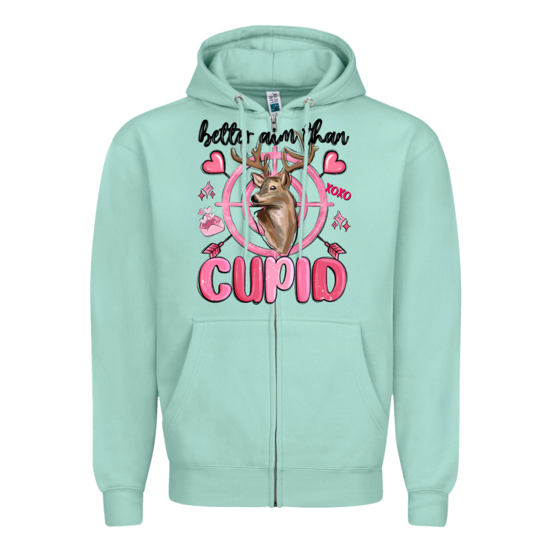 Better Aim Than Cupid Zipper Hoodie by MaliasSmallBusiness | Teevron