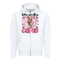 White better aim than cupid Zipper Hoodie - MaliasSmallBusiness