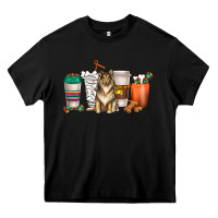 Black collie dog coffee cups Heavy Core Tee - texasbilliewilder