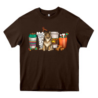Chocolate Brown collie dog coffee cups Heavy Core Tee - texasbilliewilder