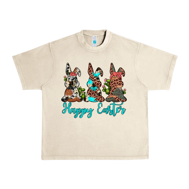 Happy Easter Leopard Cowhide Turquoise Cactus Bunny's Urban Heavy Tee by JahusDesignShop | Teevron