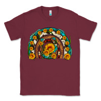 Burgundy sunflower gemstone leopard cowhide horseshoe rainbow Classic Tee - Artiststas