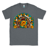 Charcoal Heather sunflower gemstone leopard cowhide horseshoe rainbow Classic Tee - Artiststas