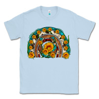 Dusty Blue sunflower gemstone leopard cowhide horseshoe rainbow Classic Tee - Artiststas