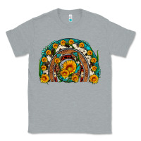 Heather Grey sunflower gemstone leopard cowhide horseshoe rainbow Classic Tee - Artiststas