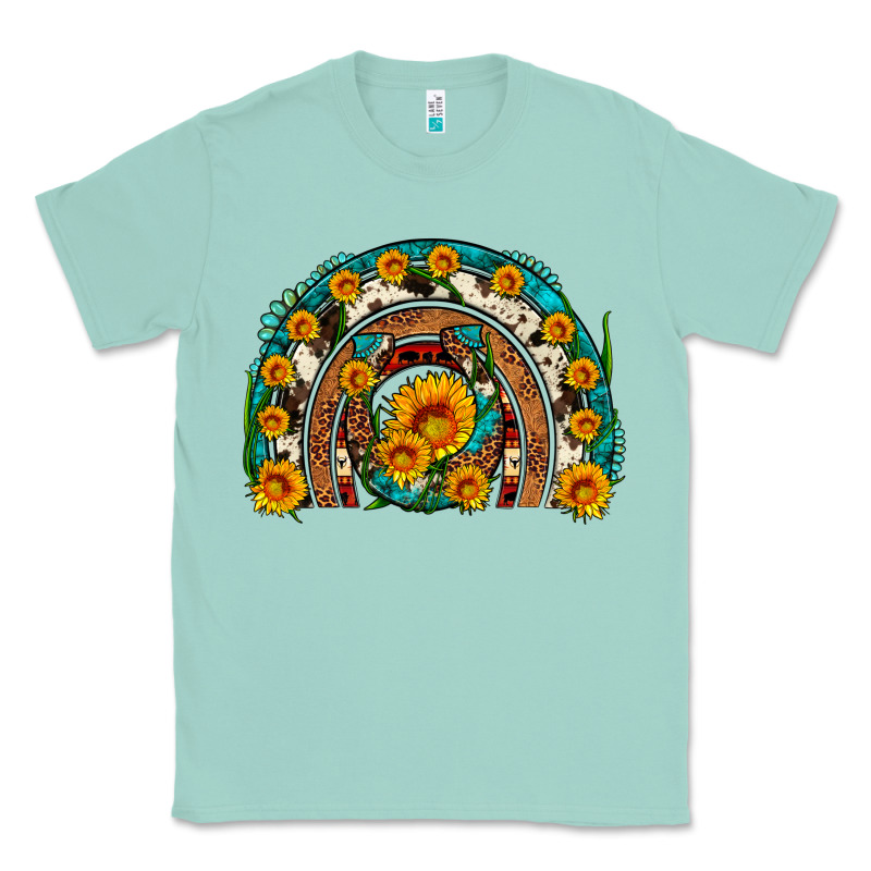 Sunflower Gemstone Leopard Cowhide Horseshoe Rainbow Classic Tee by Artiststas | Teevron