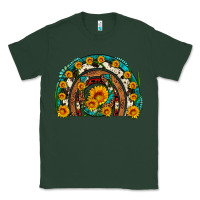 Sports Green sunflower gemstone leopard cowhide horseshoe rainbow Classic Tee - Artiststas