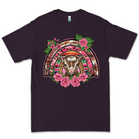 Plum pink floral baby goat rainbow Premium Tee - BarkalooDesign