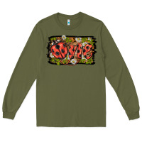 Army Green ladybug one background Long Sleeve Tee - BarkalooDesign