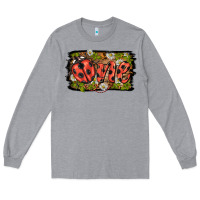 Heather Grey ladybug one background Long Sleeve Tee - BarkalooDesign