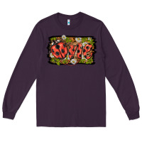 Plum ladybug one background Long Sleeve Tee - BarkalooDesign