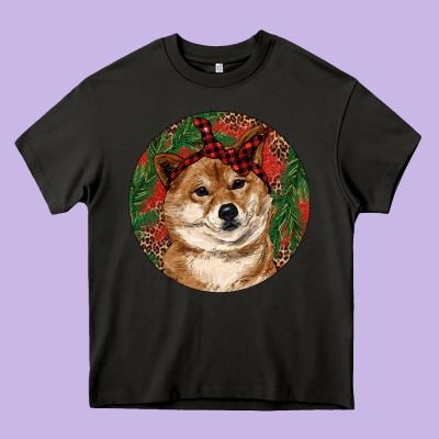 Heavy Core Tee Shiba Inu Christmas