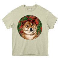 Mossy Shiba Inu Christmas Heavy Core Tee - RanaPortraitStore