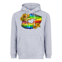 Heather Grey Lgbtq Pride Rainbow Lips Heavyweight Hoodie - BundleAndBundleShop
