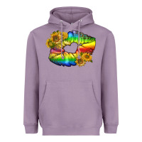 Lavender Lgbtq Pride Rainbow Lips Heavyweight Hoodie - BundleAndBundleShop