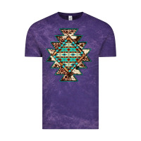 Cloud Purple cowhide leopard gemstone aztec Vintage Tee - JahusDesignShop