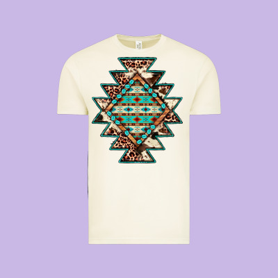 Cowhide Leopard Gemstone Aztec Vintage Tee Designed By Jahusdesignshop