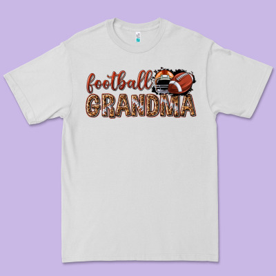 Premium Tee football grandma with leopard