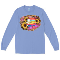 Colony Blue books sunflower back to school background Long Sleeve Tee - AdoDesignShop