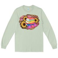 Matcha books sunflower back to school background Long Sleeve Tee - AdoDesignShop