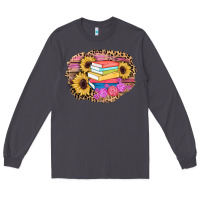 Smoke books sunflower back to school background Long Sleeve Tee - AdoDesignShop