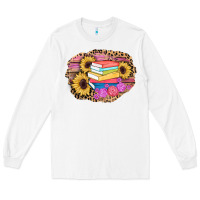 White books sunflower back to school background Long Sleeve Tee - AdoDesignShop