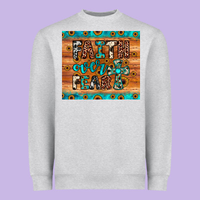 Faith Over Fear Heavyweight Sweatshirt Designed By Jahusdesignshop