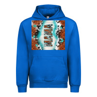 Cobalt tooled leather and cowhide mama Urban Hoodie - TumblerDesignByShophia