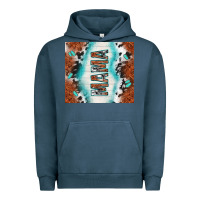 Pigment Midnight Navy tooled leather and cowhide mama Urban Hoodie - TumblerDesignByShophia
