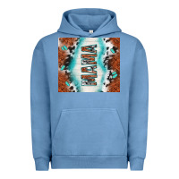 Pigment Pebble Blue tooled leather and cowhide mama Urban Hoodie - TumblerDesignByShophia