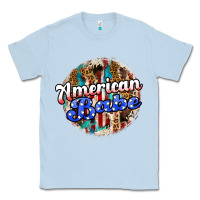 Dusty Blue american babe Classic Tee - JahusDesignShop