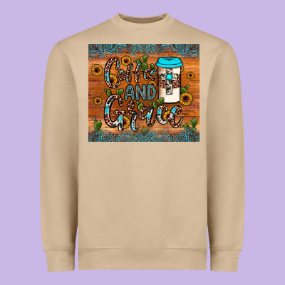 Coffee And Grace Heavyweight Sweatshirt Designed By Jahusdesignshop